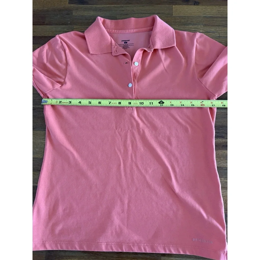 Patagonia Polo Button Down Shirt Casual Golf Salmon Pink Top Women's‎ Small